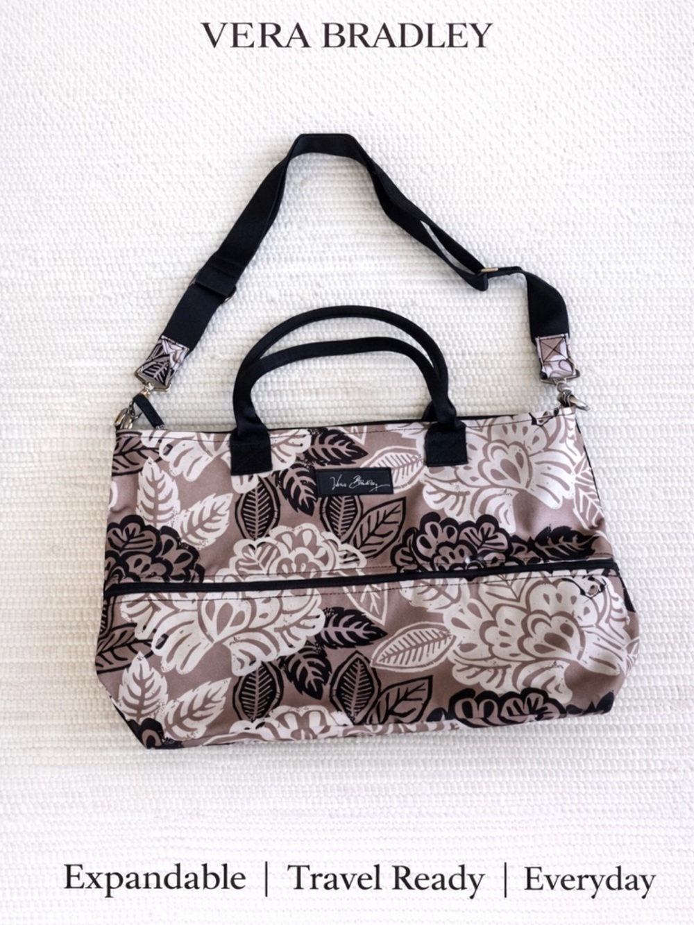 Vera Bradley Expandable Shopper Tote Key West Travel Weekender Bag